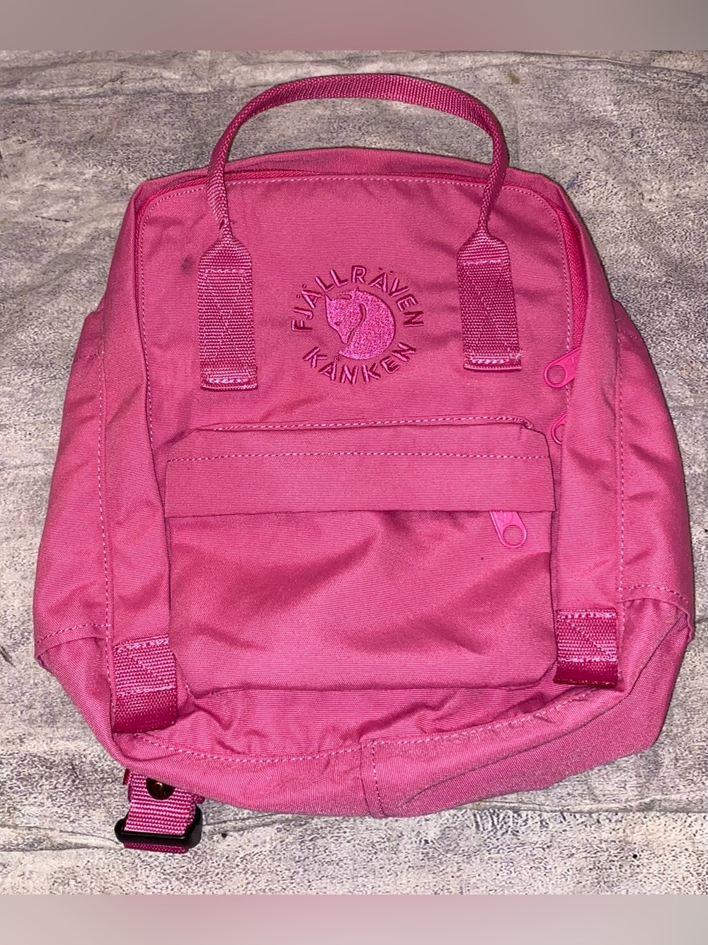 Fjallraven Re-Kanoen Mini Hot Pink Backpack Satchel Bag Adjustable Logo Light